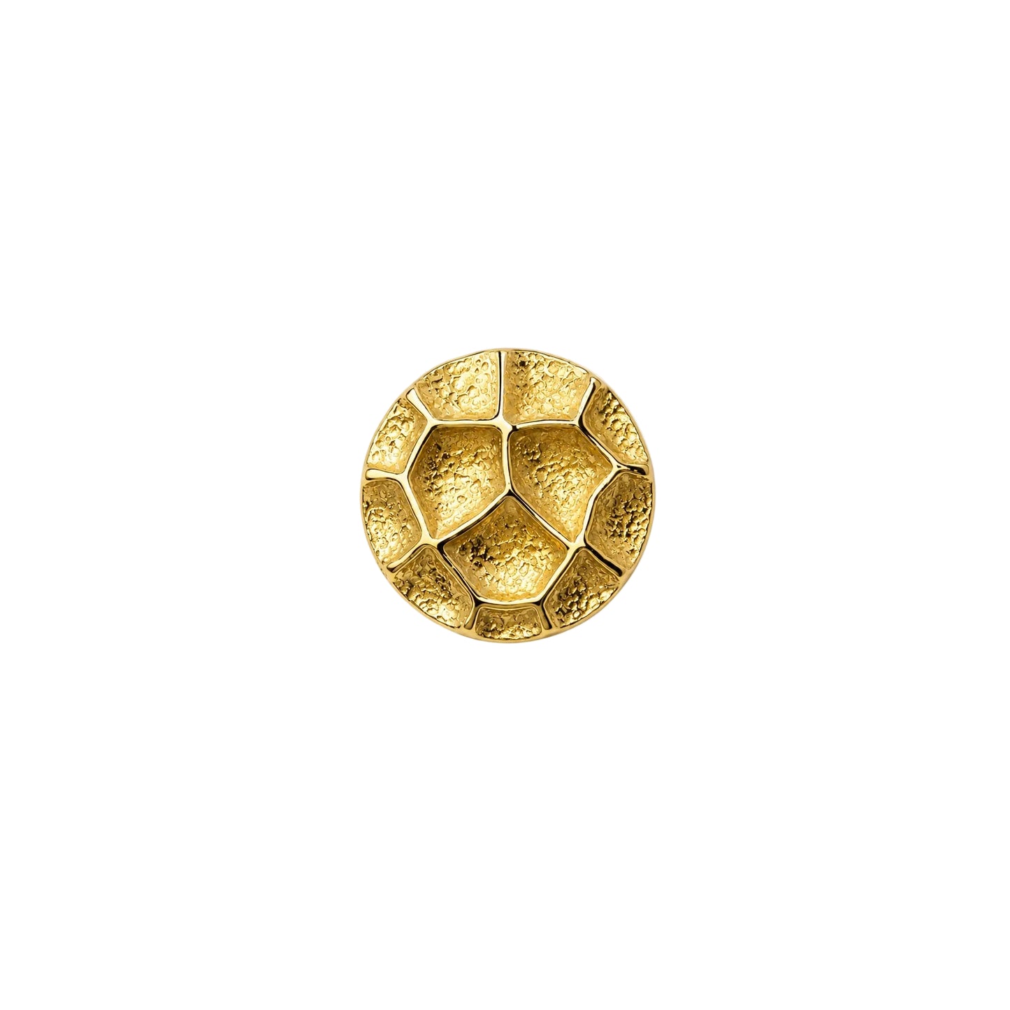 Gehämmerter Piercingaufsatz aus 14 Karat Gelbgold mit strukturierter Oberfläche