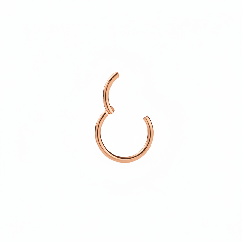 Titanium Clicker aus Implant Grade Titanium mit nahtlosem Click-Verschluss und minimalistischer Luxus-Optik und rosegold gefärbt 